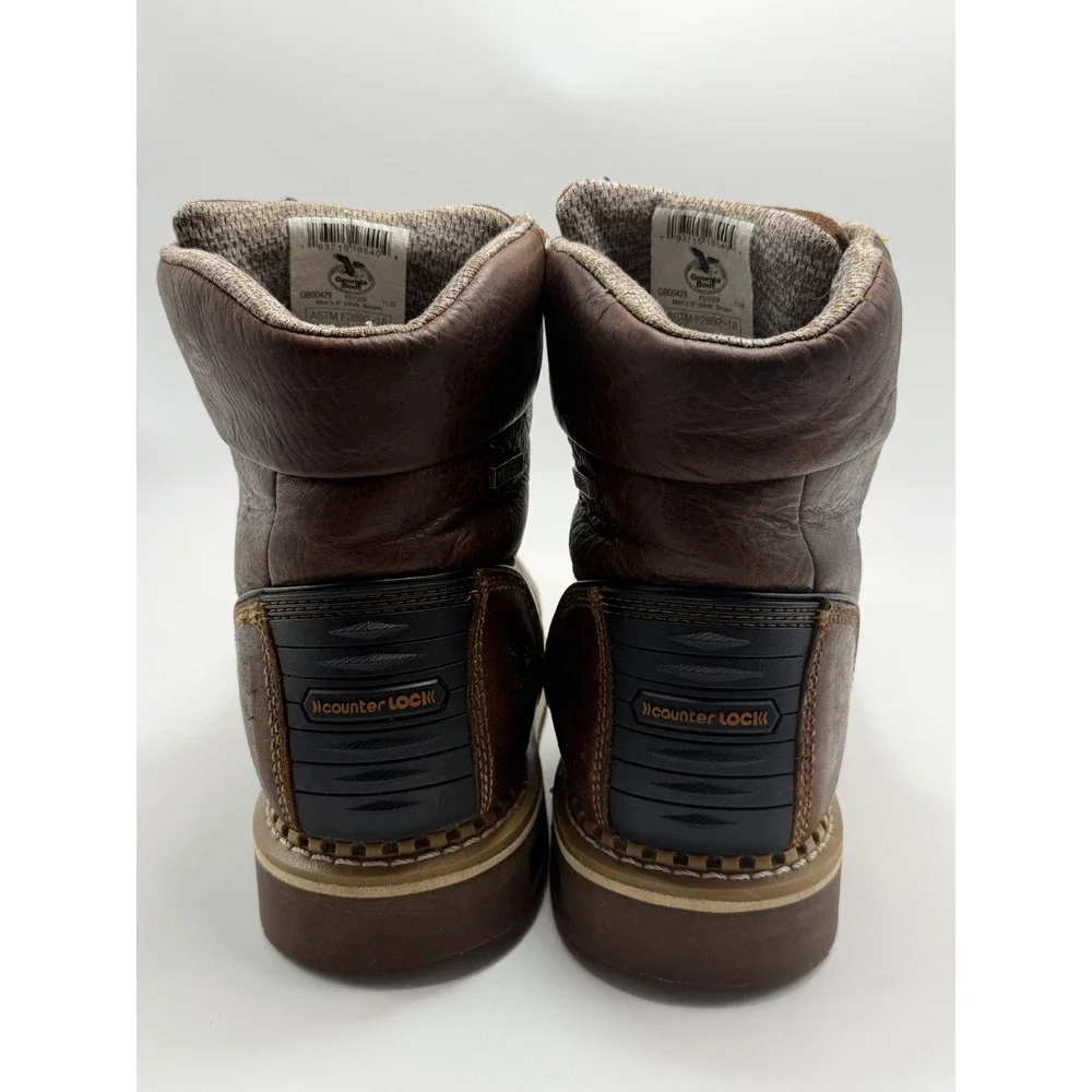 Georgia Boot Mens 6in Waterproof Work Boots Brown Leather EH GB00429 10.5M
